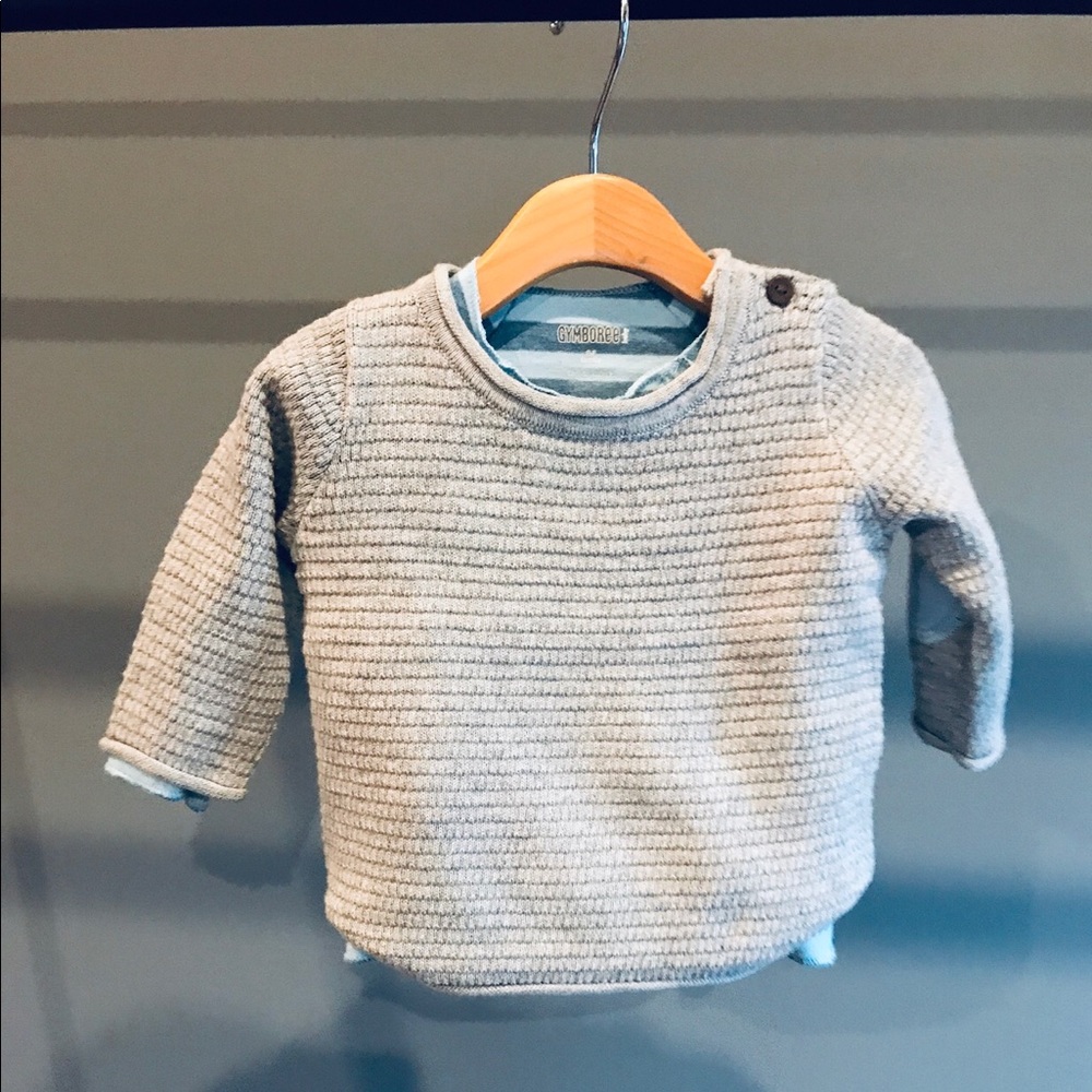 Gymboree Baby Boy Grey Sweater w/Elbow Patches